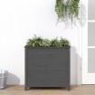 Jardinera madera maciza de pino gris 82,5x40x78 cm