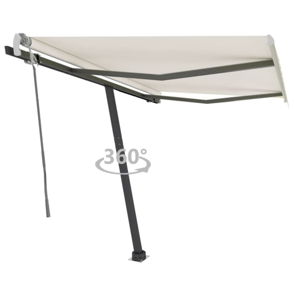 Toldo de pie retráctil manual crema 350x250
