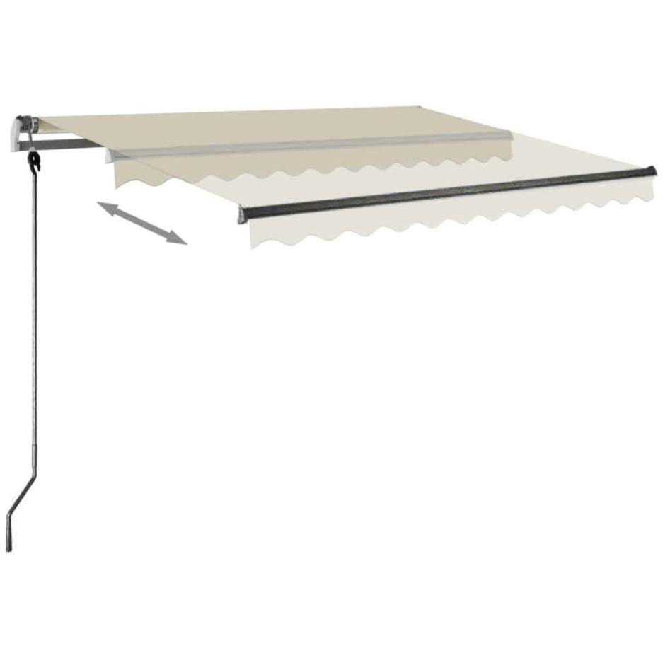 Toldo de pie retráctil manual crema 350x250