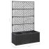 Enrejado y arriate 3 macetas ratán sintético negro 83x30x130