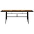 Mesa de jardín ratán PE y acacia maciza negro 160x70x72