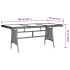 Mesa de jardín ratán PE y acacia maciza negro 160x70x72