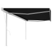 Toldo retráctil automático con postes gris antracita 5x3 m