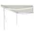 Toldo retráctil manual con luz LED crema 5x3