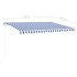 Toldo retráctil manual con luz LED azul y blanco 4,5x3