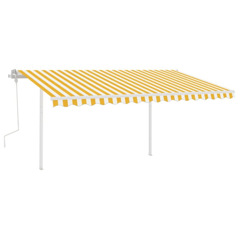 Toldo retráctil manual con luz LED amarillo y blanco 4,5x3