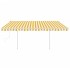 Toldo retráctil manual con luz LED amarillo y blanco 4,5x3