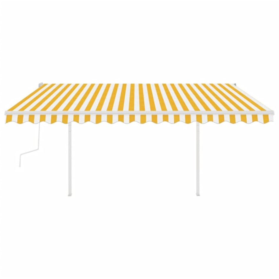 Toldo retráctil manual con luz LED amarillo y blanco 4,5x3