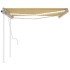 Toldo retráctil manual con luz LED amarillo y blanco 4,5x3