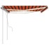 Toldo retráctil manual con LED naranja y marrón 4x3,5