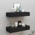 Estantes de pared con cajón 2 uds MDF negro 60x23,5x10
