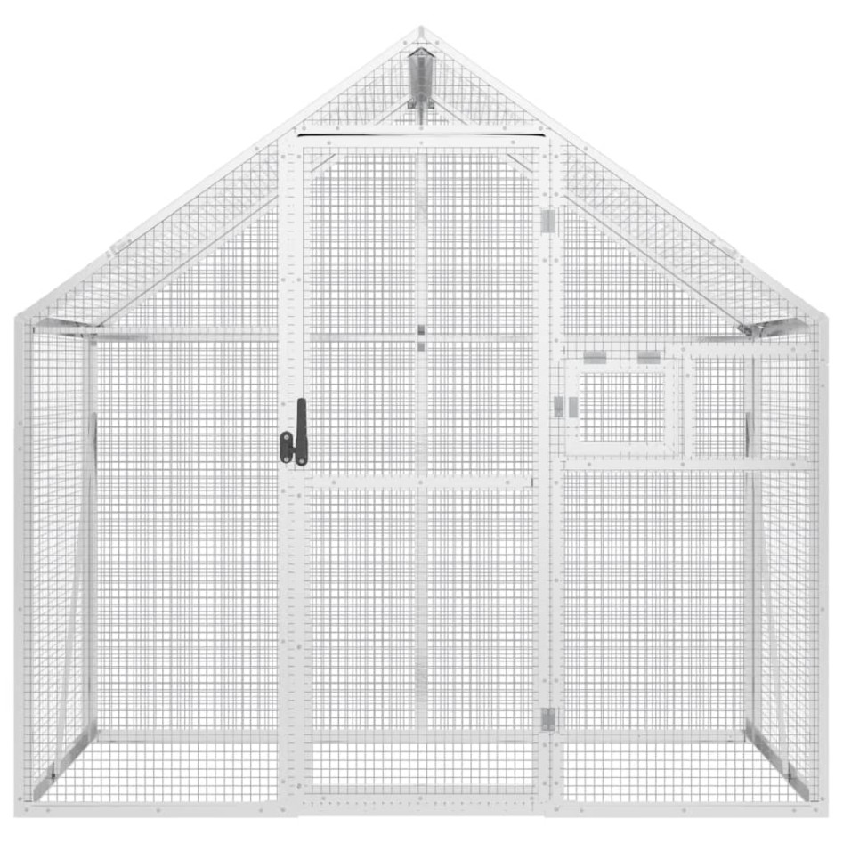 Pajarera de aluminio color plateado 179x100x185