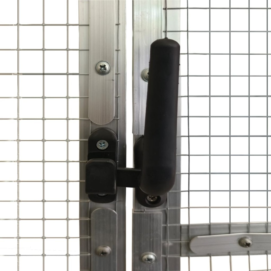 Pajarera de aluminio color plateado 179x100x185