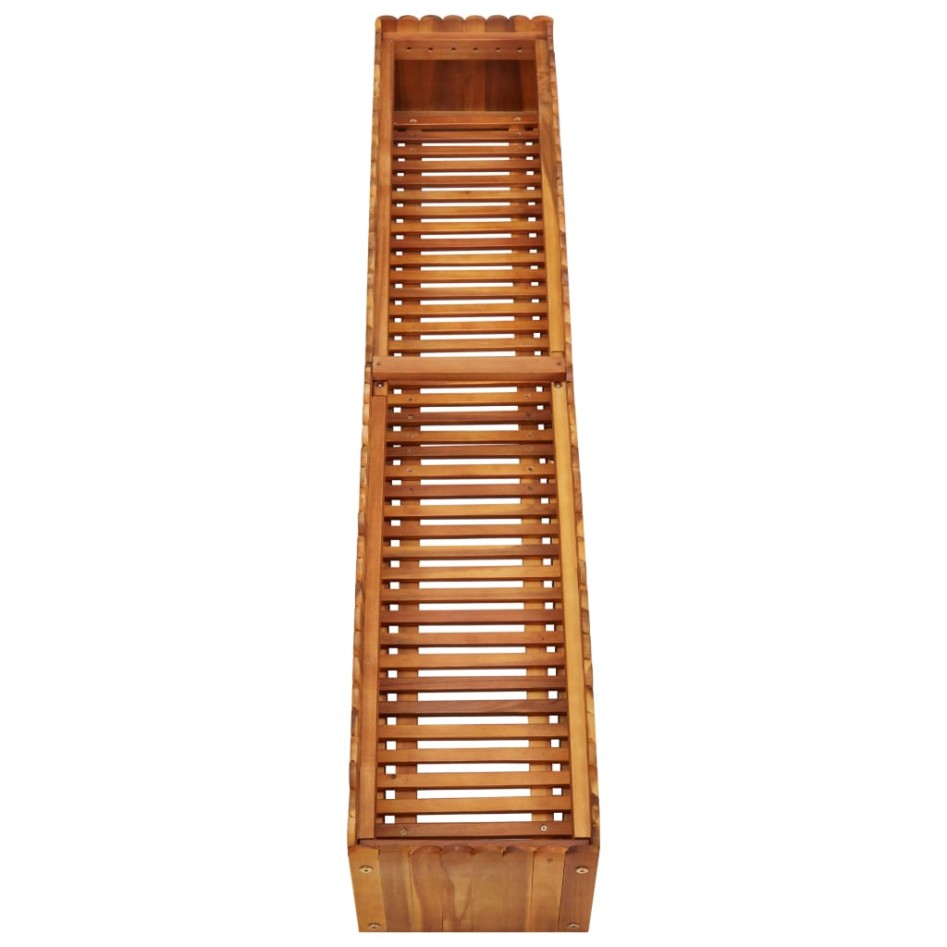 Arriate elevado de madera maciza de acacia 150x30x25