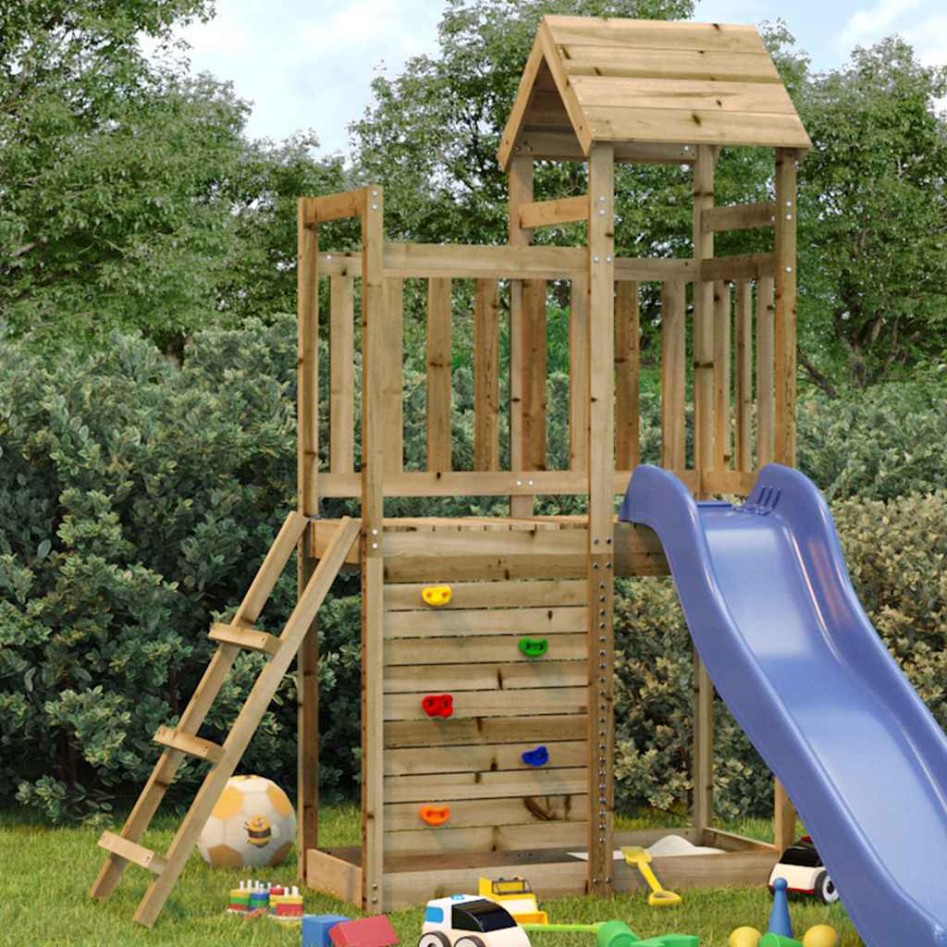 Parque infantil de madera pino impregnada 52,5x110,5x214