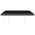 Toldo manual retráctil con LED gris antracita 4x3,5