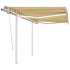 Toldo manual retráctil con luz LED amarillo y blanco 3,5x2,5