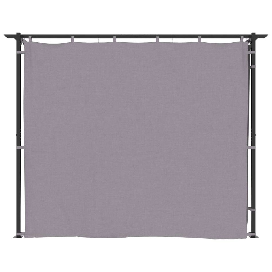 Cenador con cortinas acero gris antracita 3x3
