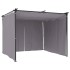 Cenador con cortinas acero gris antracita 3x3