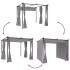 Cenador con cortinas acero gris antracita 3x3