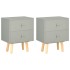 Mesitas de noche 2 unidades madera maciza pino gris 40x30x50