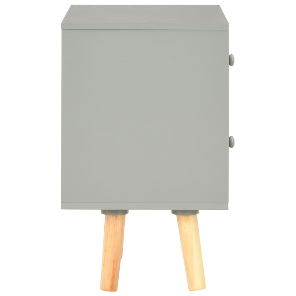 Mesitas de noche 2 unidades madera maciza pino gris 40x30x50