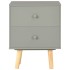 Mesitas de noche 2 unidades madera maciza pino gris 40x30x50