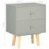 Mesitas de noche 2 unidades madera maciza pino gris 40x30x50