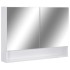 Armario de baño con espejo MDF blanco 80x15x60