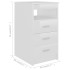 Cajonera de madera contrachapada blanco brillante 40x50x76