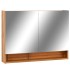 Mueble de baño con espejo LED MDF roble 80x15x60