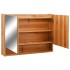 Mueble de baño con espejo LED MDF roble 80x15x60