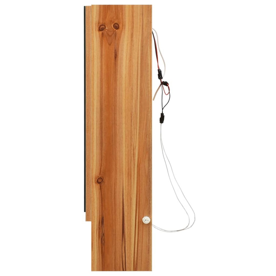 Mueble de baño con espejo LED MDF roble 80x15x60