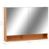 Mueble de baño con espejo LED MDF roble 80x15x60