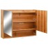Mueble de baño con espejo LED MDF roble 80x15x60