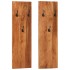 Percheros de pared 2 uds madera maciza de acacia 36x3x110