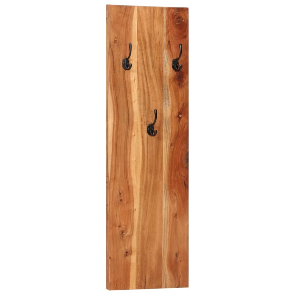 Percheros de pared 2 uds madera maciza de acacia 36x3x110