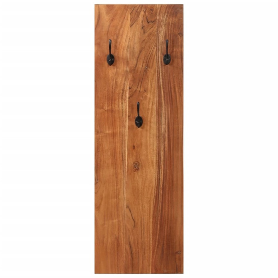 Percheros de pared 2 uds madera maciza de acacia 36x3x110