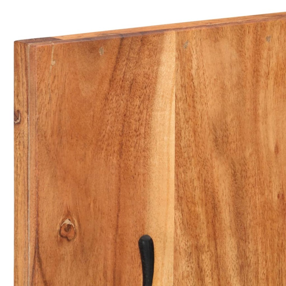 Percheros de pared 2 uds madera maciza de acacia 36x3x110