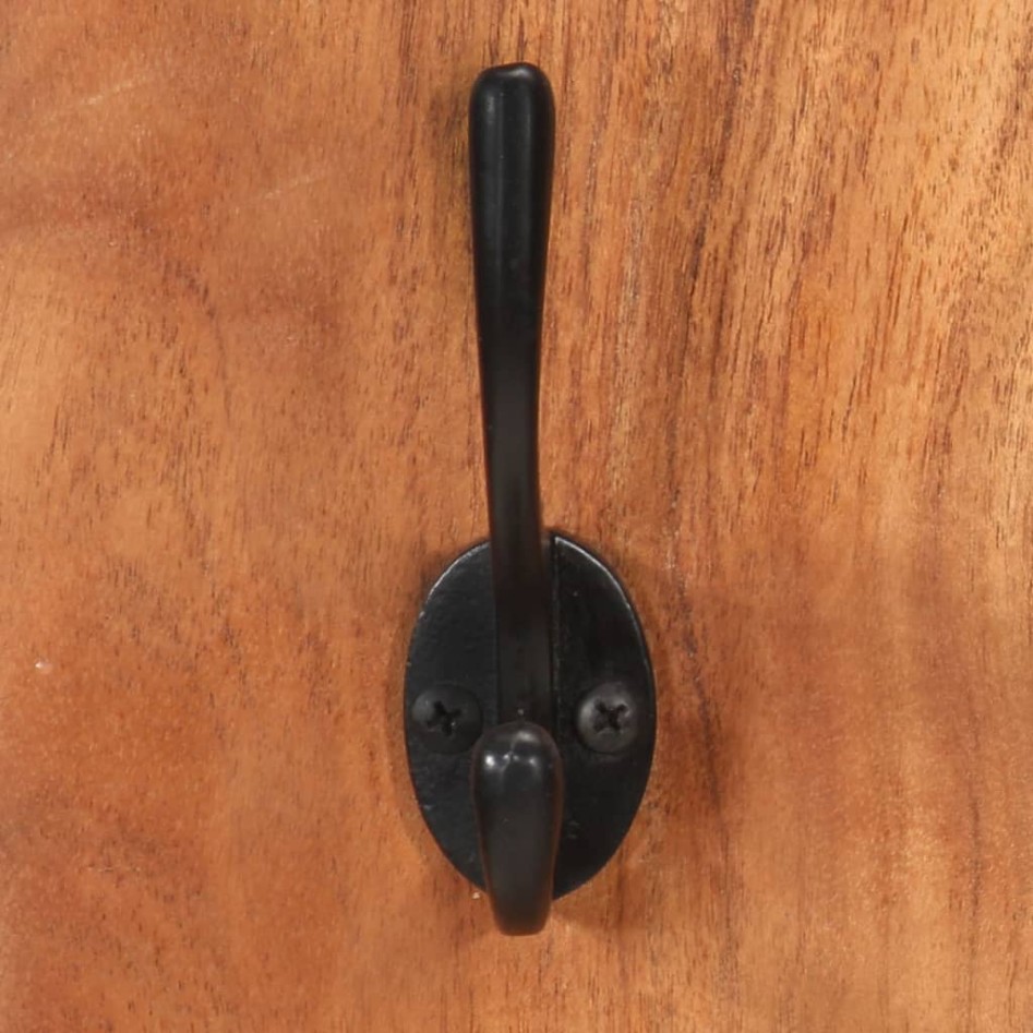 Percheros de pared 2 uds madera maciza de acacia 36x3x110