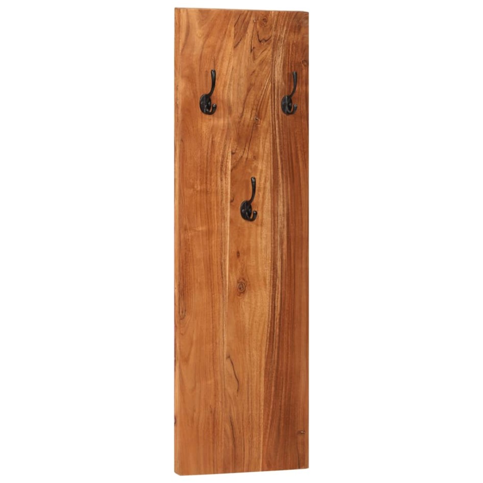 Percheros de pared 2 uds madera maciza de acacia 36x3x110