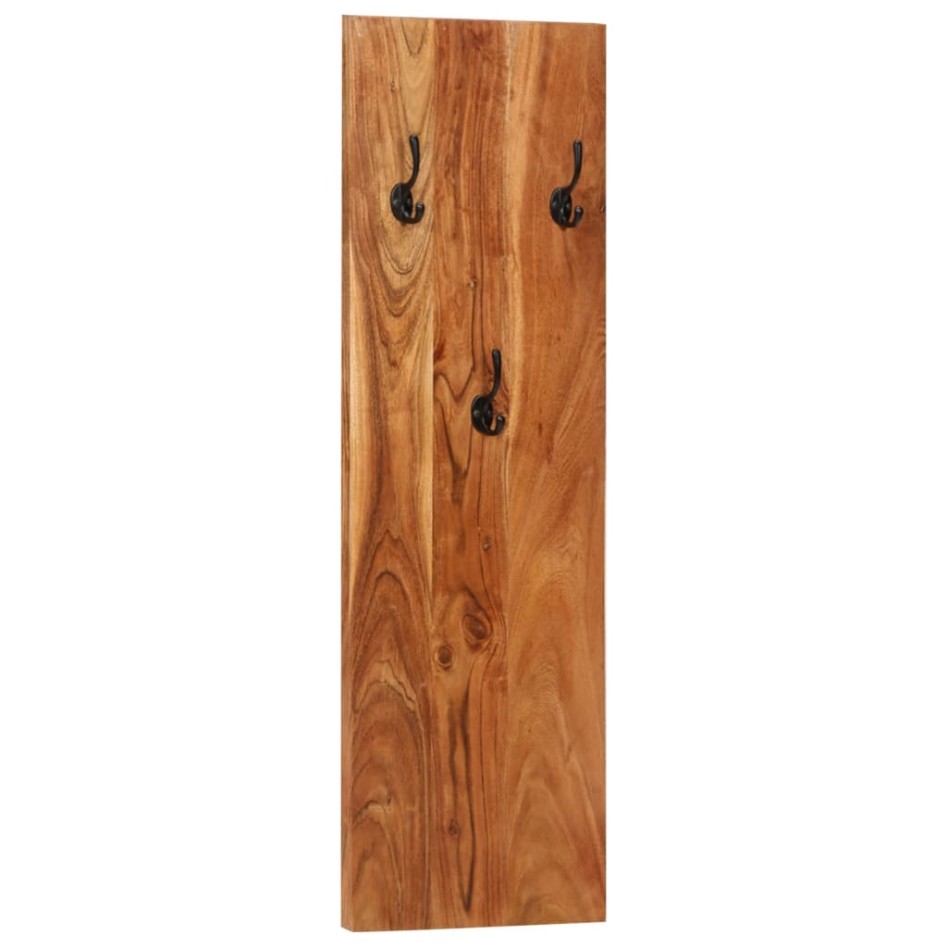 Percheros de pared 2 uds madera maciza de acacia 36x3x110