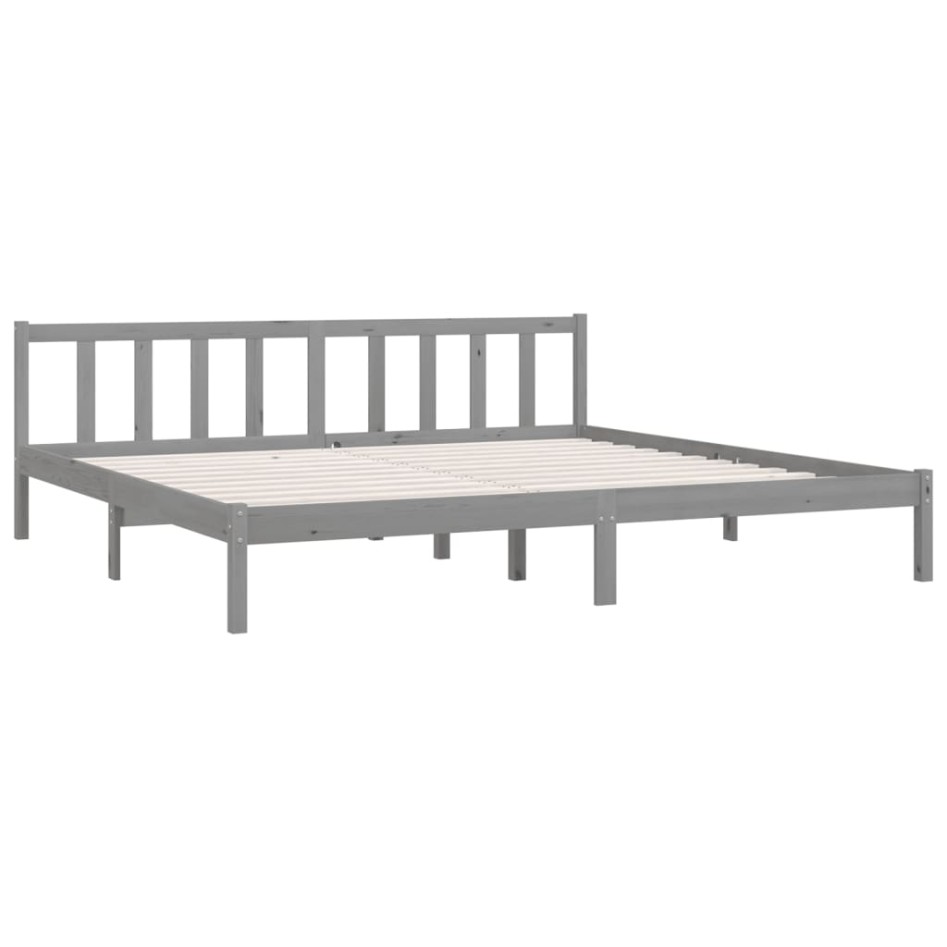Estructura de cama sin colchón madera maciza gris 200x200
