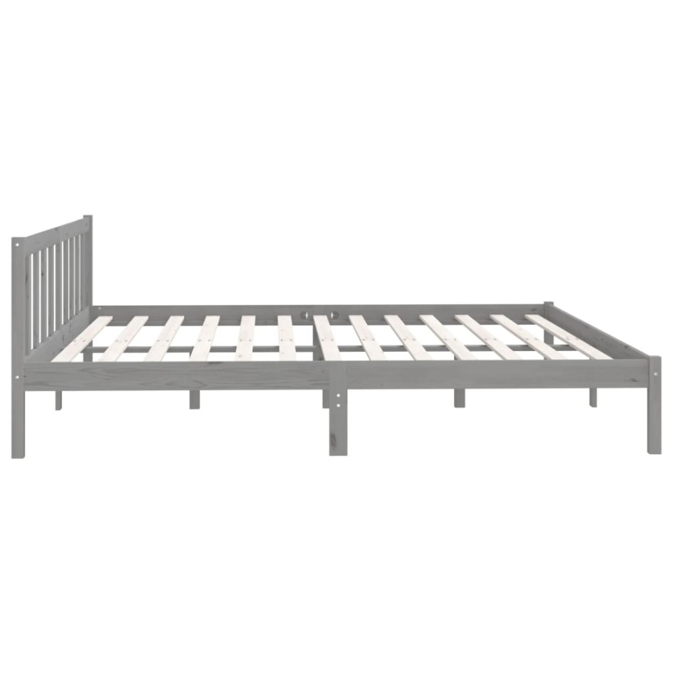 Estructura de cama sin colchón madera maciza gris 200x200
