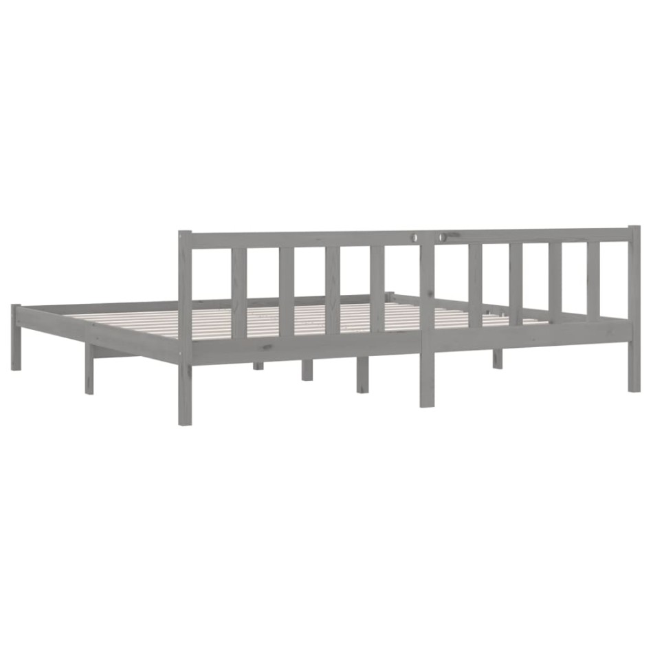 Estructura de cama sin colchón madera maciza gris 200x200