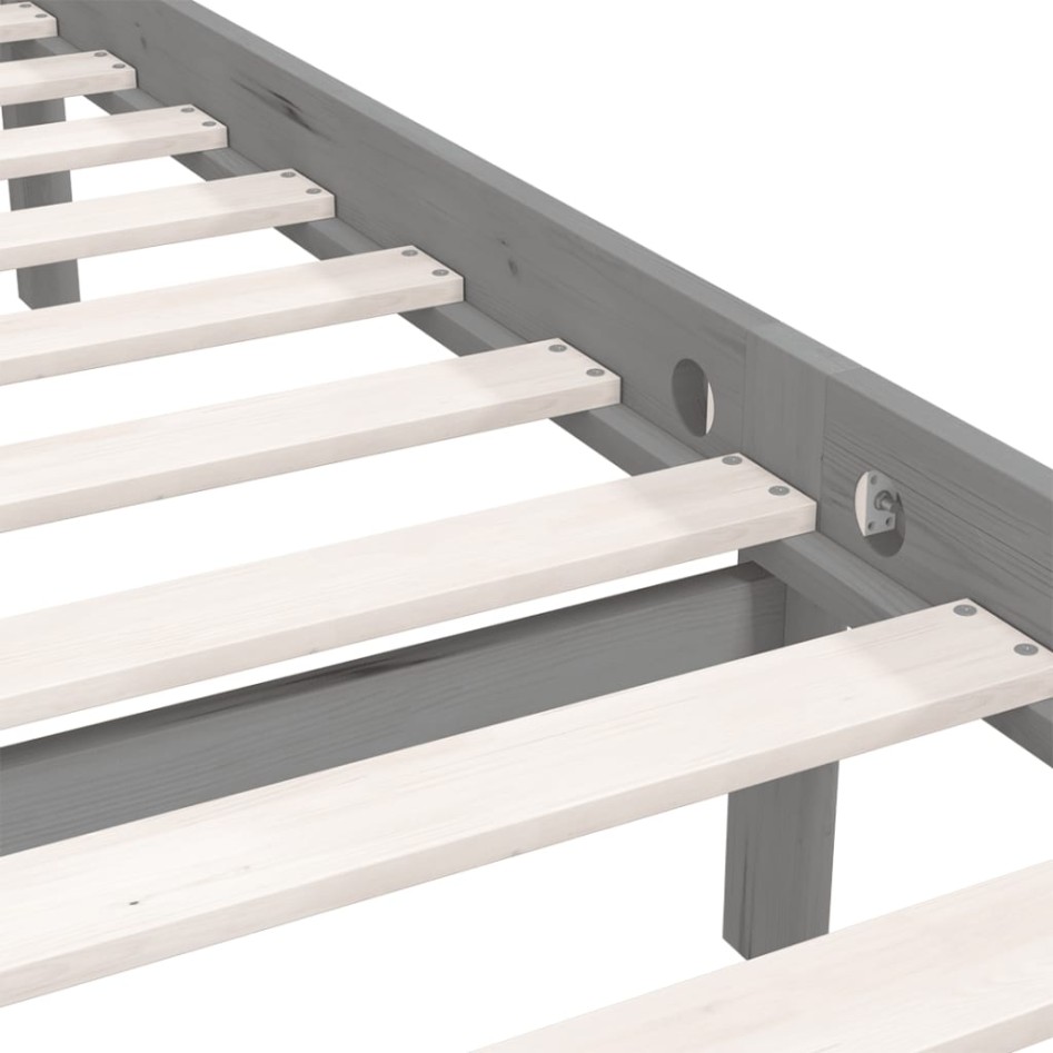 Estructura de cama sin colchón madera maciza gris 200x200