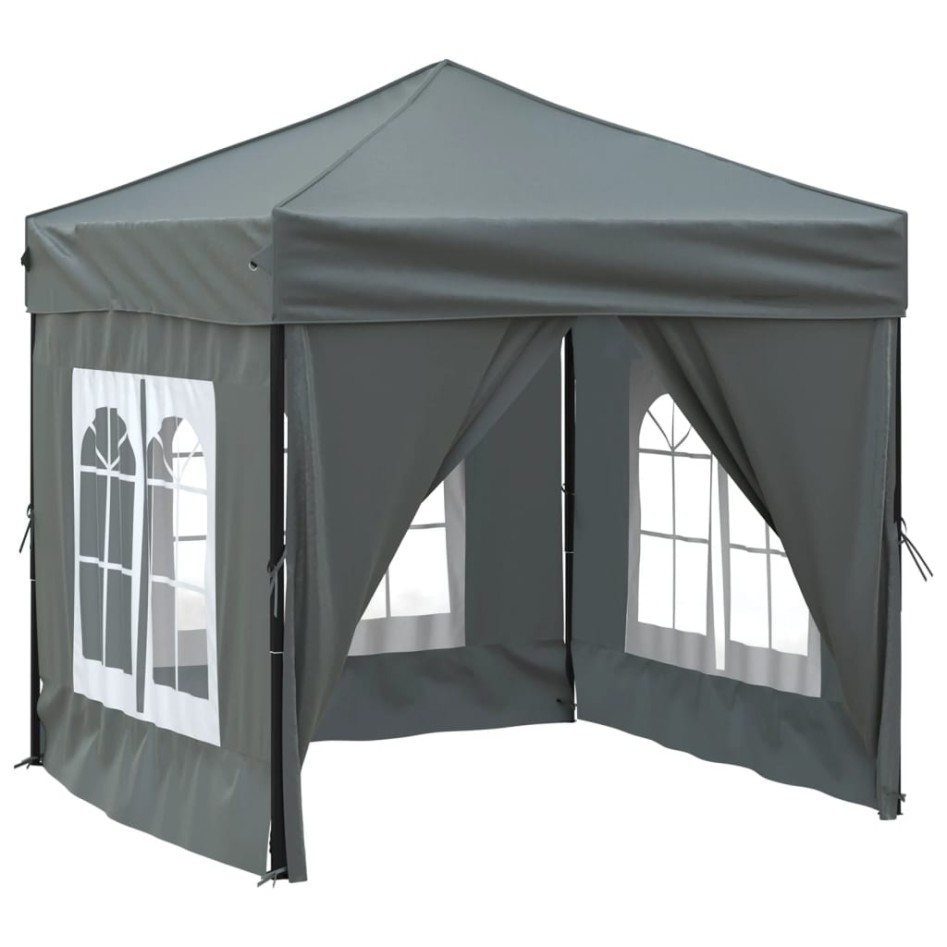 Carpa de fiesta plegable con paredes laterales antracita 2x2
