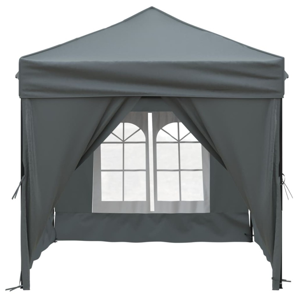 Carpa de fiesta plegable con paredes laterales antracita 2x2