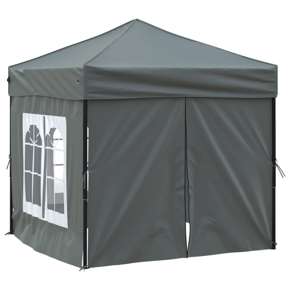 Carpa de fiesta plegable con paredes laterales antracita 2x2