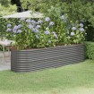 Jardinera arriate acero recubrimiento polvo gris 296x80x68 cm